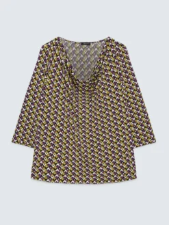 T-shirt in jersey con stampa geometrica
