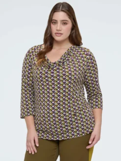 T-shirt in jersey con stampa geometrica