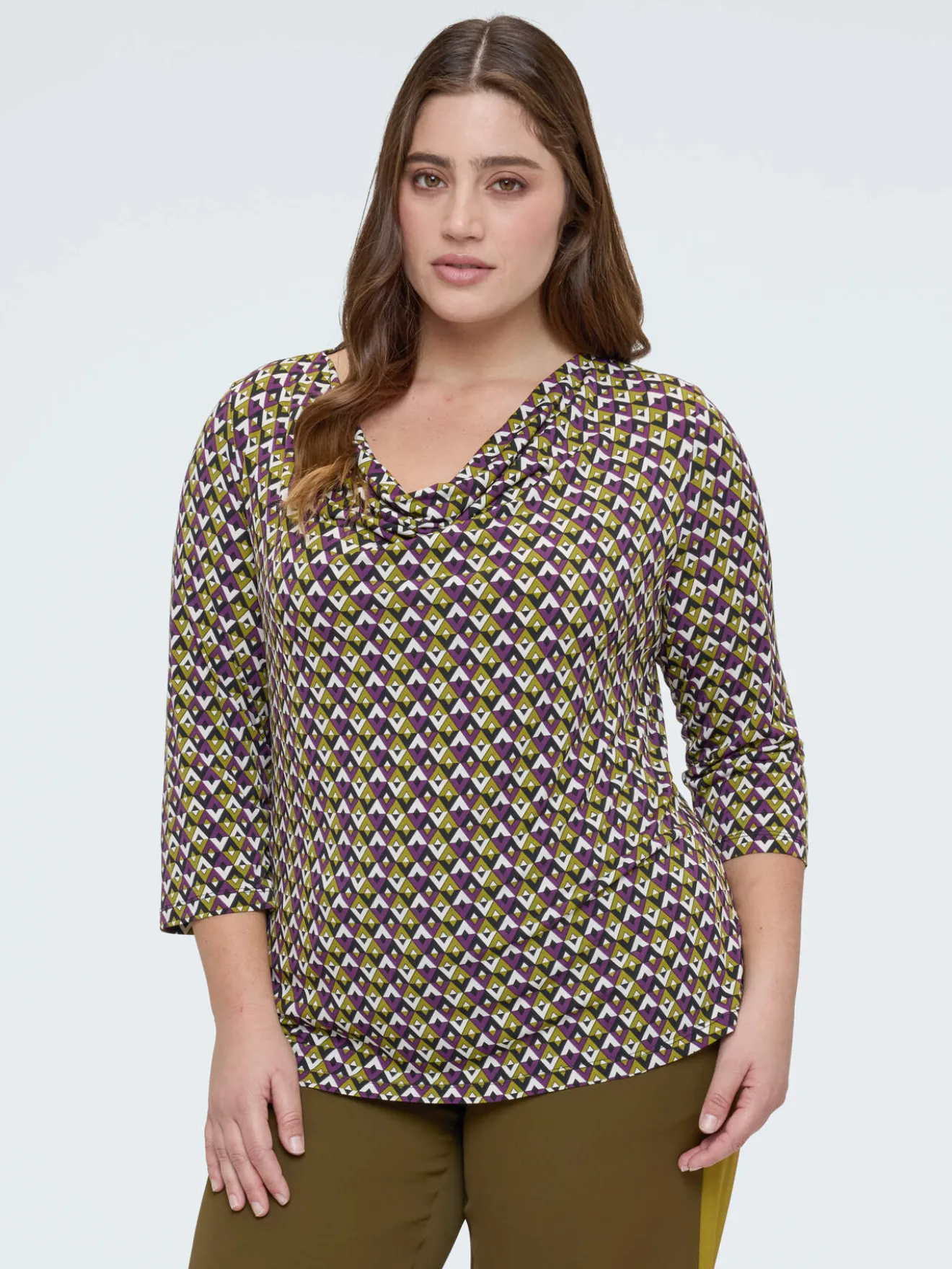 T-shirt in jersey con stampa geometrica