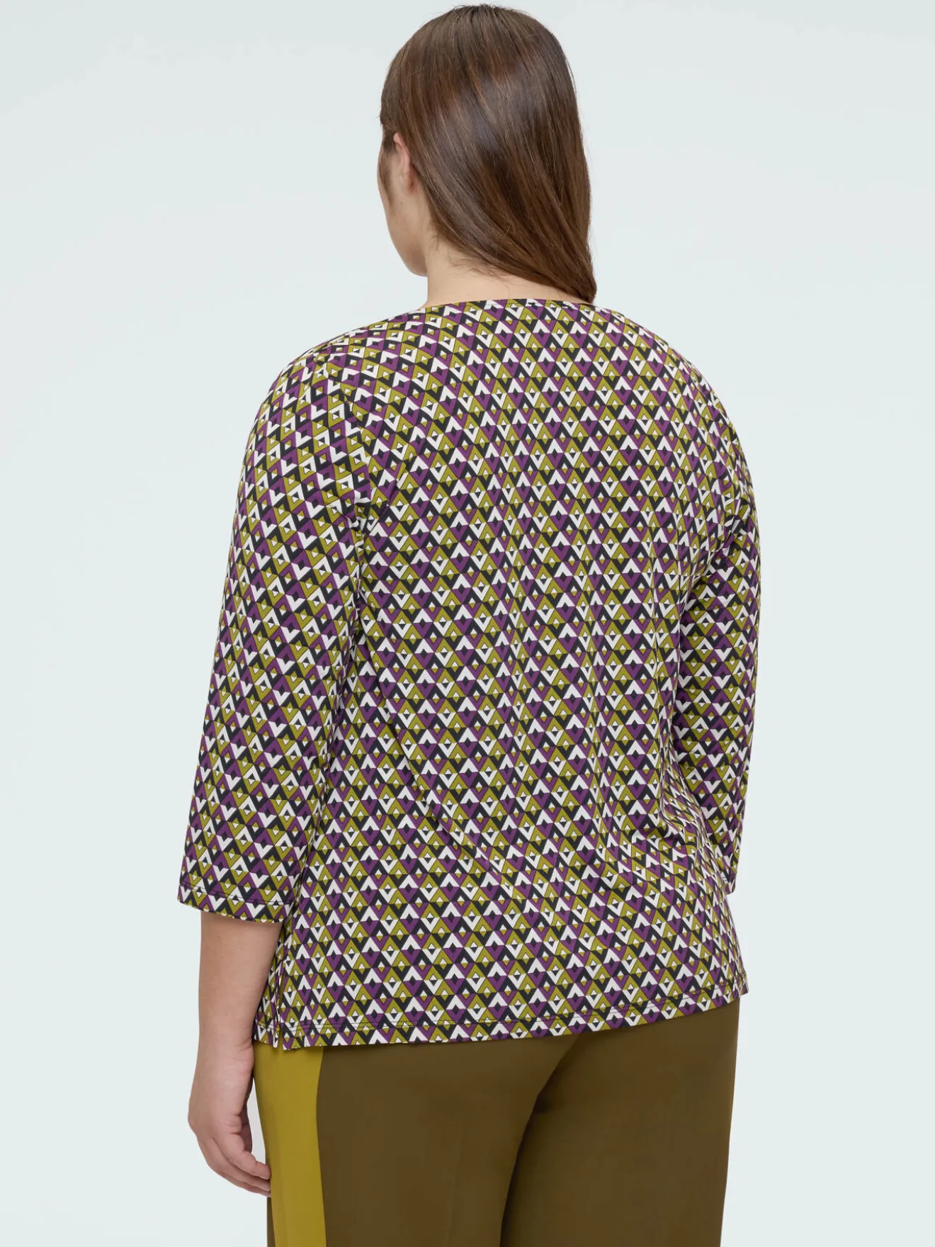 T-shirt in jersey con stampa geometrica