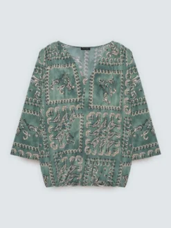 T-shirt in jersey con stampa paisley