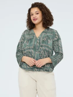 T-shirt in jersey con stampa paisley