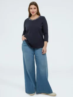 T-shirt in jersey di cotone con crystal