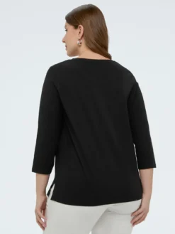 T-shirt in jersey di cotone con crystal