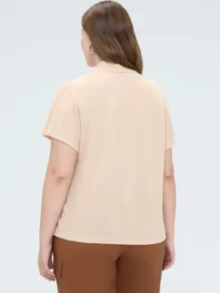 T-shirt in jersey lurex con maniche a kimono
