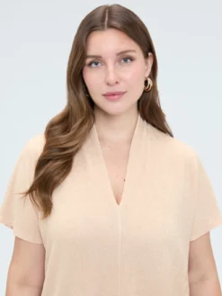 T-shirt in jersey lurex con maniche a kimono