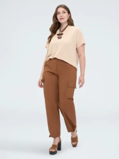 T-shirt in jersey lurex con maniche a kimono