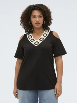 T-shirt in jersey modal con scollo a V