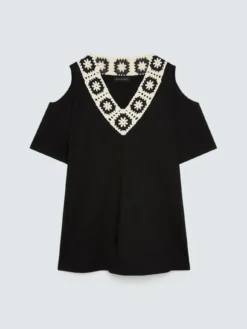 T-shirt in jersey modal con scollo a V