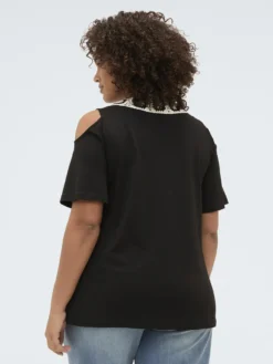 T-shirt in jersey modal con scollo a V