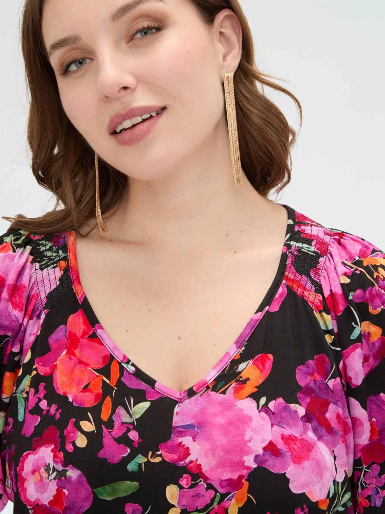 T-shirt in jersey viscosa con stampa