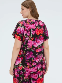 T-shirt in jersey viscosa con stampa