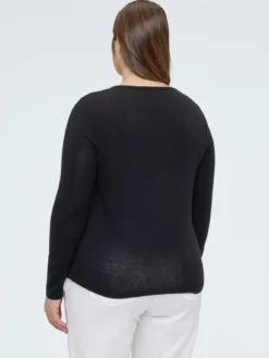 T-shirt in misto lana con pizzo