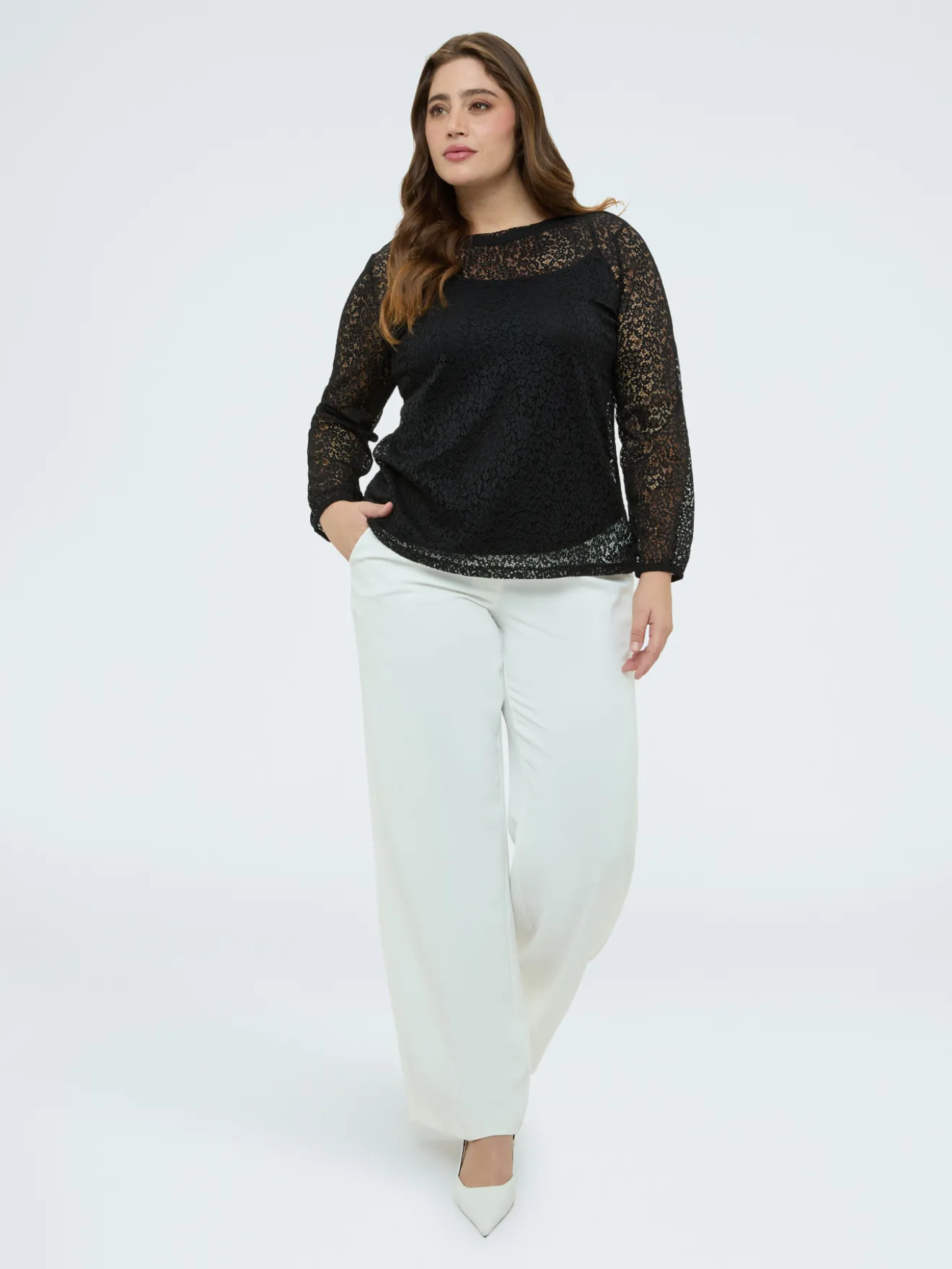 T-shirt in pizzo traforato