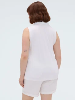 T-shirt in San Gallo con collo polo