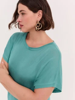 T-shirt in tencel dal fit morbido