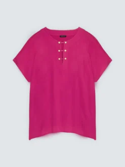 T-shirt in viscosa con dettaglio perle