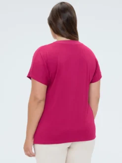 T-shirt in viscosa con dettaglio perle