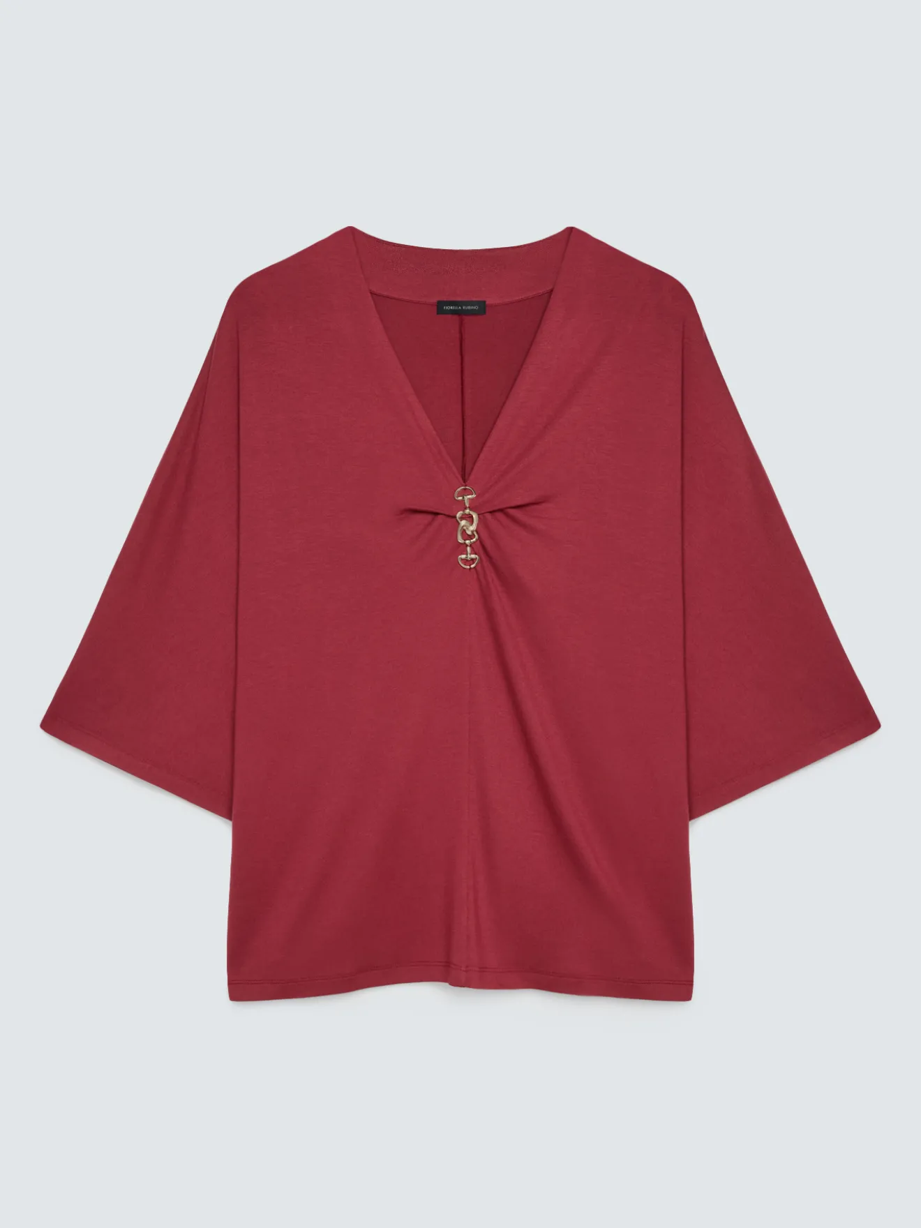 T-shirt in viscosa con dettaglio decorativo