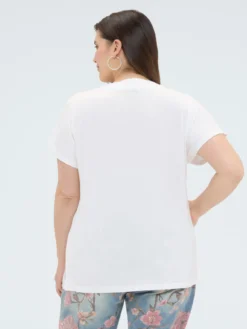 T-shirt in viscosa con dettaglio perle