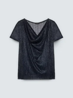 T-shirt lurex con scollo morbido