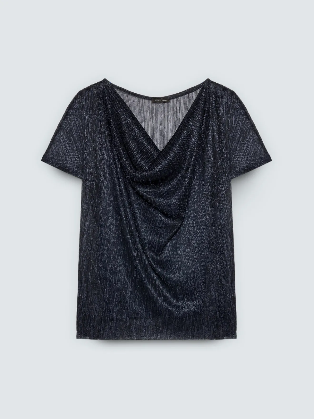 T-shirt lurex con scollo morbido