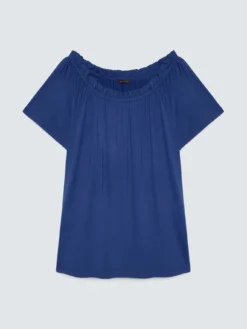 T-shirt off shoulders in jersey di viscosa