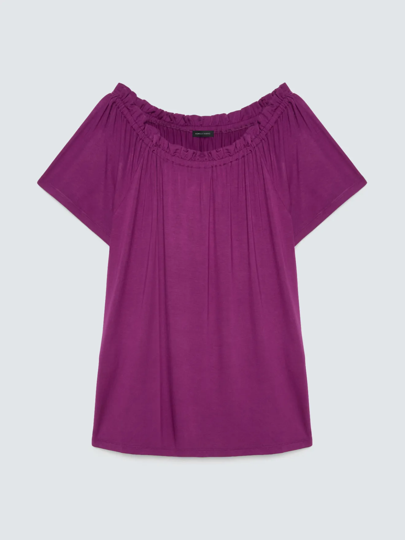 T-shirt off shoulders in jersey di viscosa