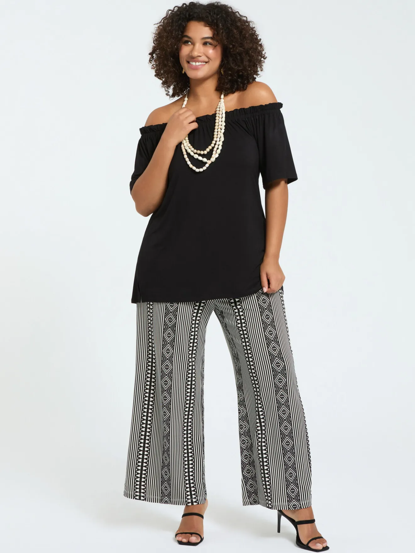 T-shirt off shoulders in jersey di viscosa