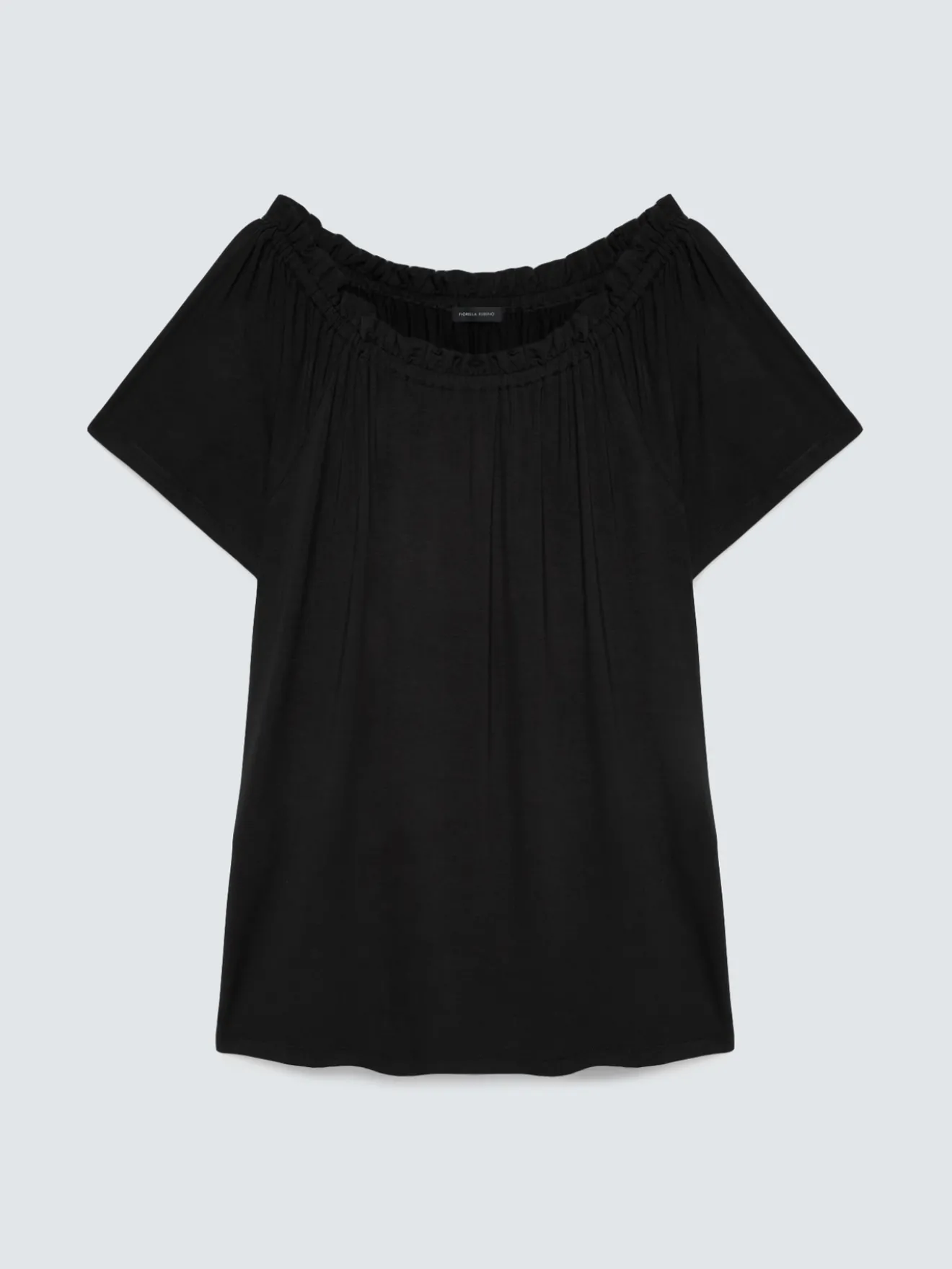 T-shirt off shoulders in jersey di viscosa