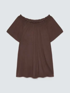T-shirt off shoulders in jersey di viscosa