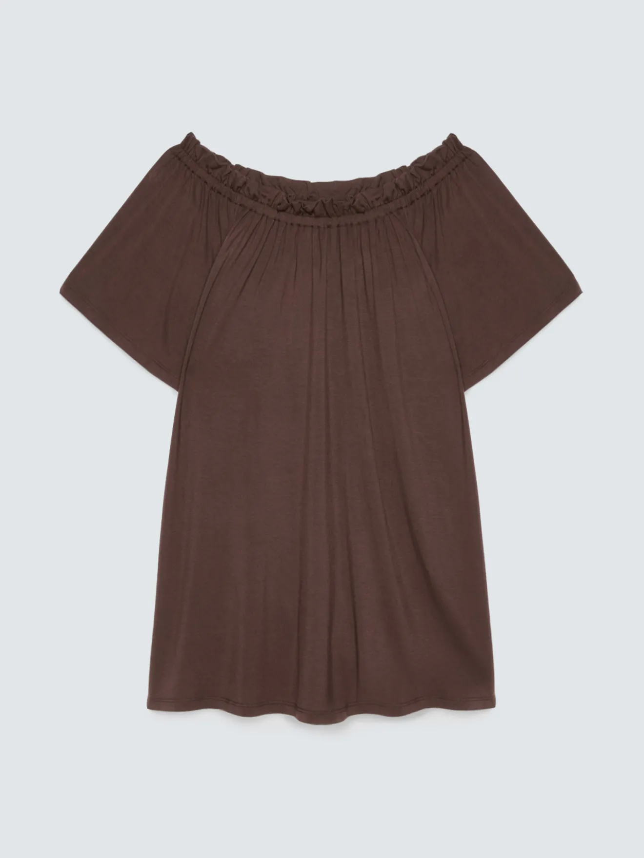 T-shirt off shoulders in jersey di viscosa