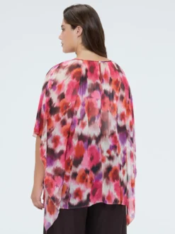 Tunica in georgette con stampa acquerello