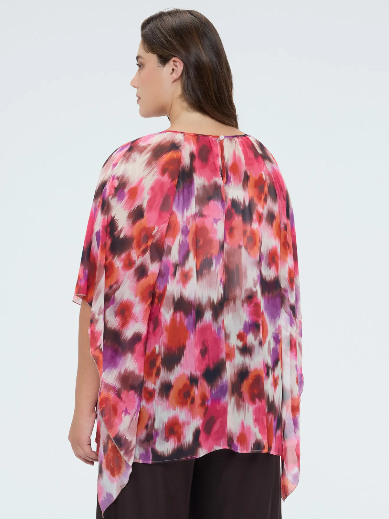 Tunica in georgette con stampa acquerello