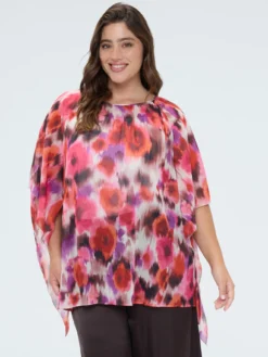 Tunica in georgette con stampa acquerello