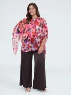Tunica in georgette con stampa acquerello